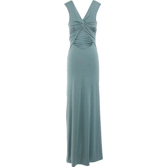 Annarita N NWT Women's V-Neck Sleeveless Maxi Dress in Teal Size IT 46/US 10 - Picture 2 of 8